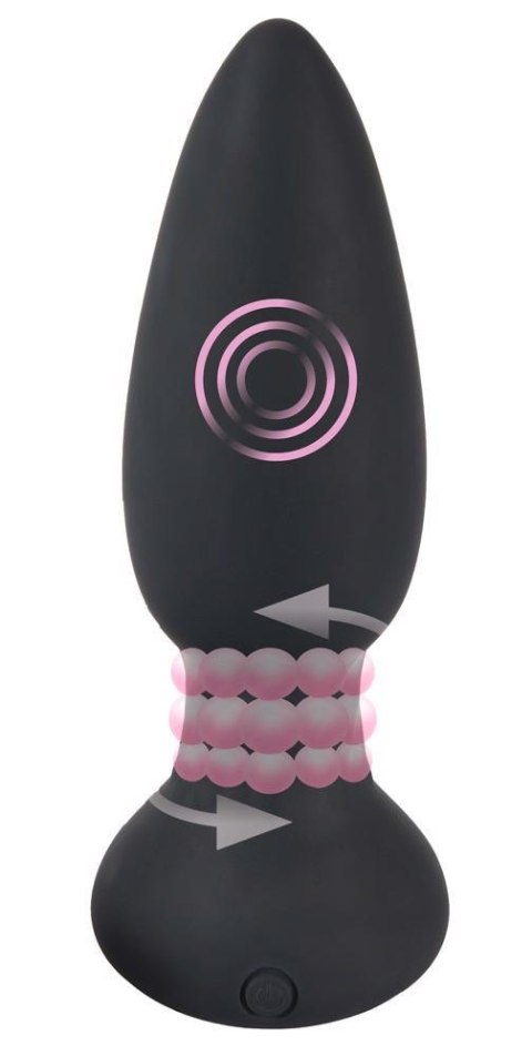 Korek analny rotacyjny Black Velvets pilot USB 14 cm Black Velvets