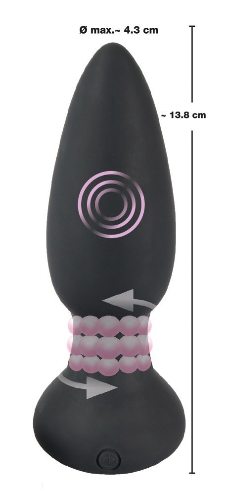 Korek analny rotacyjny Black Velvets pilot USB 14 cm Black Velvets