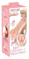Masturbator Nature Skin 2w1 przedłużka penisa TPE 21 cm Nature Skin