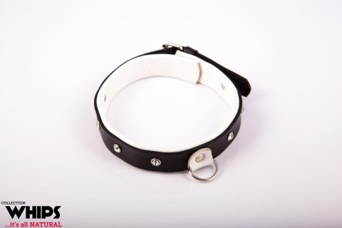 Obroża damska Whips Collection biała średnia skórzana regulowana Whips Collection
