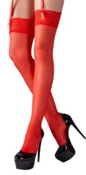 Pończochy Cottelli LEGWEAR czerwone z koronką 20 den Cottelli LEGWEAR