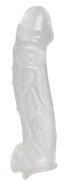 Przezroczysta przedłużka na penisa Crystal Clear z pierścieniem 23 cm Crystal