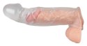 Przezroczysta przedłużka na penisa Crystal Clear z pierścieniem 23 cm Crystal