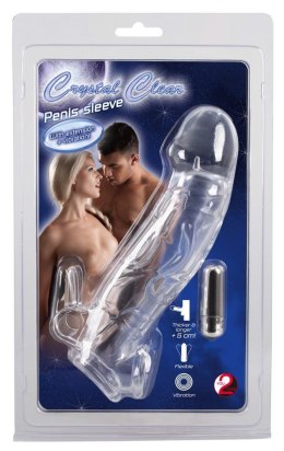Przezroczysta przedłużka na penisa Crystal z wibracją 23 cm Crystal