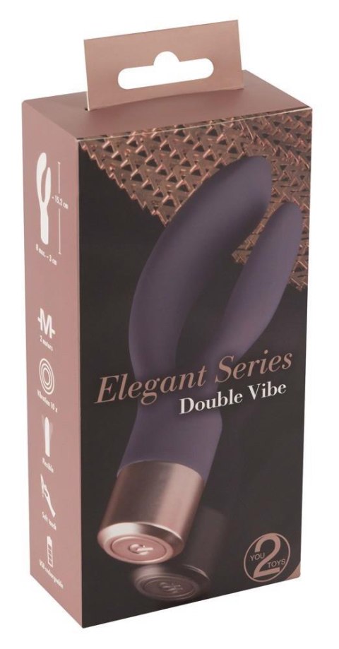 Wibrator króliczek Elegant Series podwójny silikonowy USB 15,2 cm Elegant Series