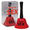 Czerwony metalowy dzwonek Ring for Sex 14 cm
