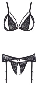 Komplet Cottelli Lingerie koronkowy z otwartym krokiem M Cottelli LINGERIE