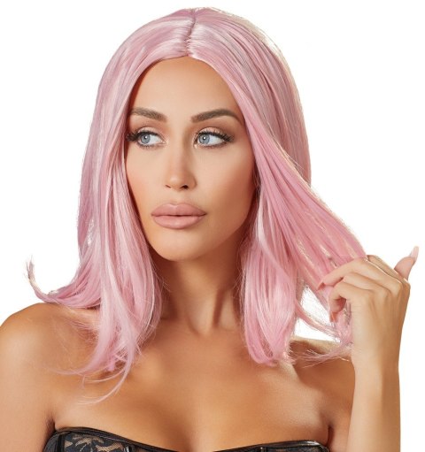 Peruka bobowa różowa Cottelli 30 cm regulowana Cottelli ACCESSOIRES