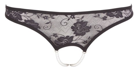 Stringi koronkowe z perełkami Cottelli Lingerie czarny S Cottelli LINGERIE