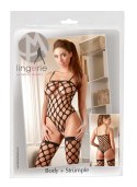 Bodystocking siatkowy z pończochami Rio NO:XQSE czarny SL NO:XQSE
