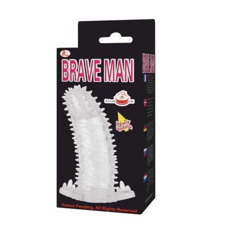 Przedłużka żelowa z wypustkami Baile Brave Man transparentna 14 cm BAILE