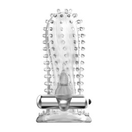 Silikonowa wibrująca przedłużka Baile Brave Man transparentna 14 cm BAILE
