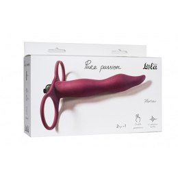 Strap on Pure Passion Flirtini bordowy z wibracją Lola Toys