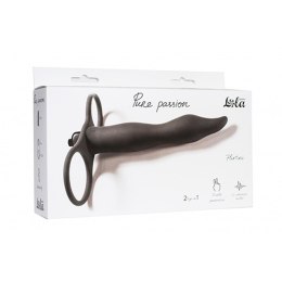 Strap on Pure Passion Flirtini silikonowy z wibracją czarny Lola Toys