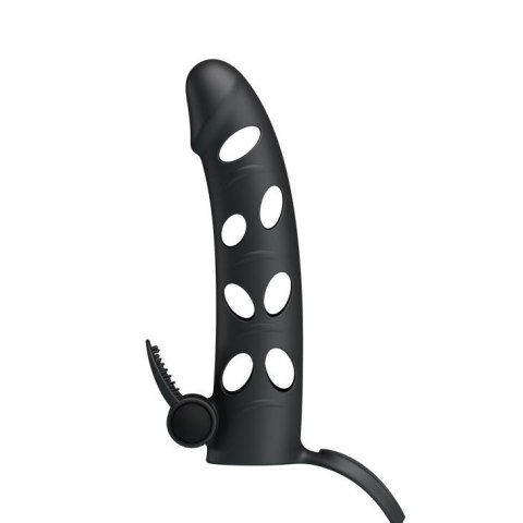 Wibrująca nakładka na penisa z paskiem Pretty Love czarna 17 cm Pretty Love