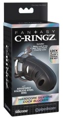 Klatka na penisa silikonowa Fantasy C-Ringz z zamkiem 9,5 cm Fantasy C-Ringz