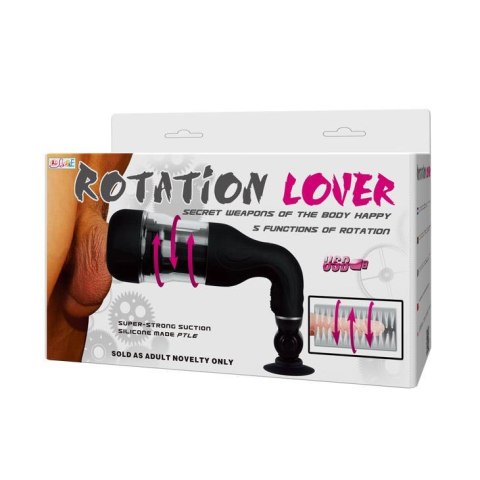 Masturbator rotujący waginalny Baile z przyssawką USB czarny 37 cm BAILE