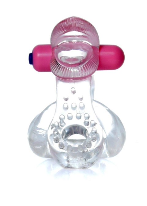 Wibracyjny pierścień erekcyjny z językiem EasyLove transparentny B - Series EasyLove