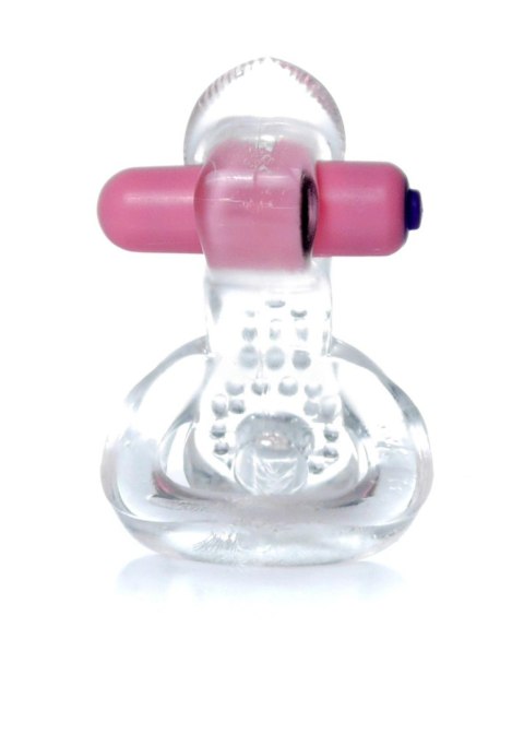 Wibracyjny pierścień erekcyjny z językiem EasyLove transparentny B - Series EasyLove