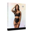 2-Piece Bra Set with Garters - One Size - Black