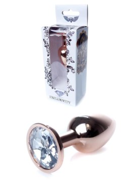 Biżuteria analna stalowa HeavyFun Red Gold Clear 7 cm B - Series HeavyFun