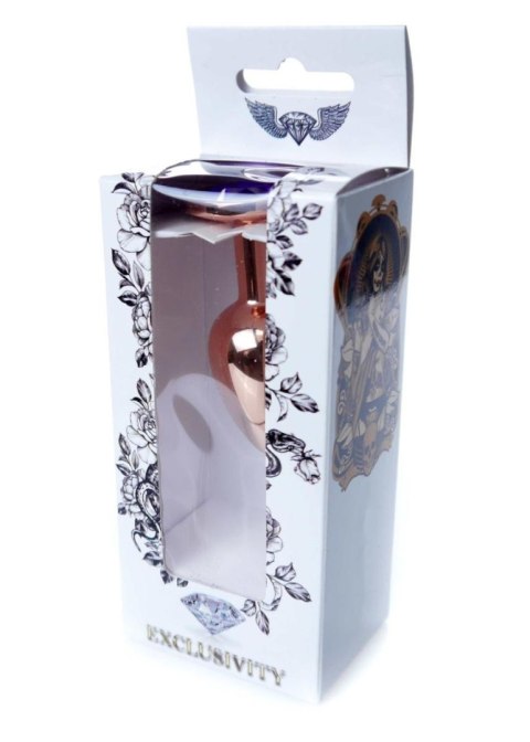 Korek analny ze stali nierdzewnej z fioletowym diamencikiem HeavyFun 7 cm B - Series HeavyFun