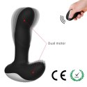 Masażer prostaty silikonowy z pilotem USB grzewczy 13.5 cm czarny B - Series Fox
