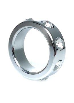 Pierścień erekcyjny stalowy z kryształowymi diamencikami HeavyFun 3,5 cm B - Series HeavyFun