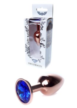 Stalowy korek analny z diamentem HeavyFun ciemnnoniebieski 7 cm B - Series HeavyFun