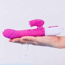 Wibrator króliczek silikonowy z pchnięciem i ogrzewaniem fioletowy USB B - Series Fox