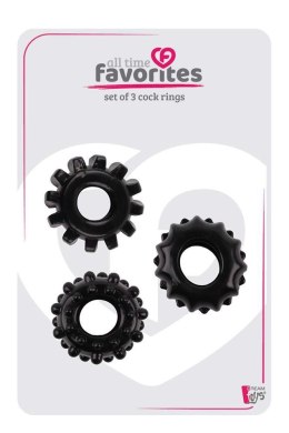Zestaw 3 pierścieni erekcyjnych All Time Favorites Dream Toys TPE czarny Dream Toys