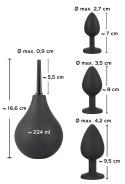 Zestaw analny Black Velvets z prysznicem i trzema korkami Black Velvets