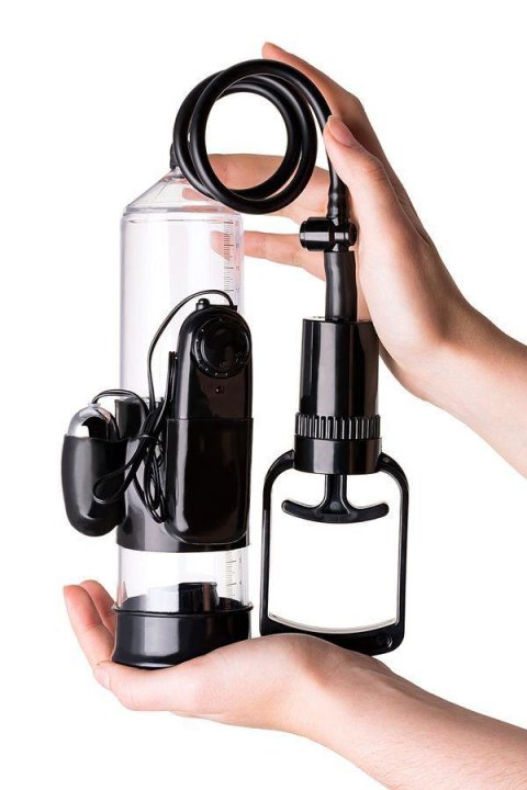 A-TOYS, Penis Pump Coal, with vibro, PVC, Transparent, 22,8 cm