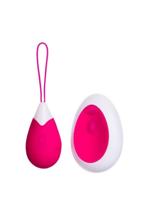 A-TOYS, Vibrating egg with remote control, silicone, pink and white, 12 cm