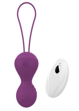 Kulki kegla wibrujące silikonowe z pilotem B Series Magic fioletowe USB B - Series Magic