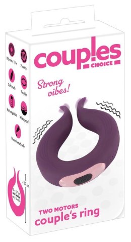 Pierścień erekcyjny wibrujący Couples Choice dwa silniki silikonowy USB Couples Choice