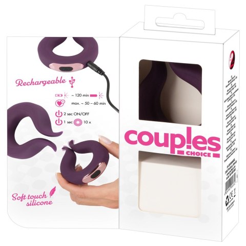 Pierścień erekcyjny wibrujący Couples Choice dwa silniki silikonowy USB Couples Choice
