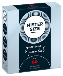 Prezerwatywy cienkie Mister Size 60 mm wegańskie 3 sztuki Mister Size