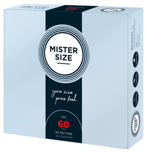 Prezerwatywy wegańskie Mister Size 60 mm 36 sztuk lateks naturalny Mister Size
