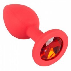 Korek analny Colorful Joy czerwony z klejnotem 7 cm Colorful Joy