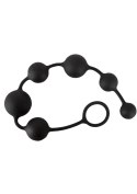 Łańcuch kulkowy analny Black Velvets silikonowy czarny 40 cm Black Velvets