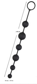 Łańcuch kulkowy analny Black Velvets silikonowy czarny 40 cm Black Velvets