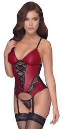 Koszulka z podwiązkami Cottelli LINGERIE czerwono czarna S Cottelli LINGERIE