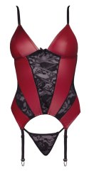 Koszulka z podwiązkami Cottelli LINGERIE czerwono czarna S Cottelli LINGERIE