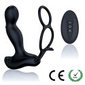 Masażer prostaty silikonowy z pilotem i grzaniem 12,5 cm czarny B - Series Fox