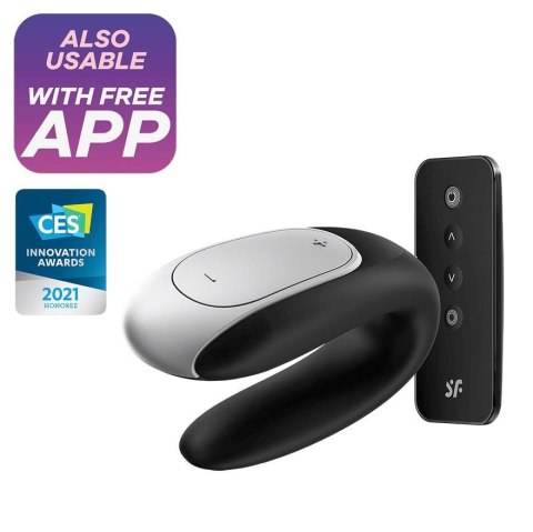 Wibrator dla par Satisfyer Double Fun czarny z aplikacją Satisfyer