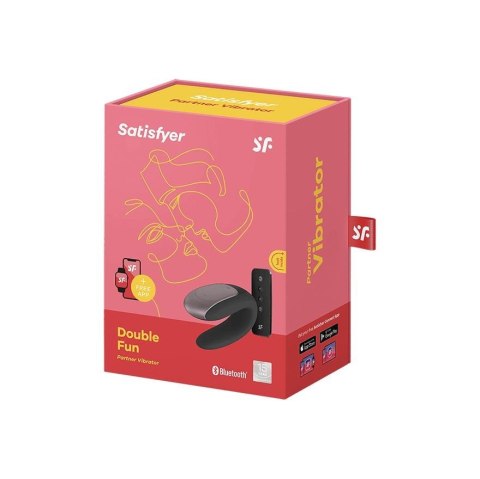 Wibrator dla par Satisfyer Double Fun czarny z aplikacją Satisfyer