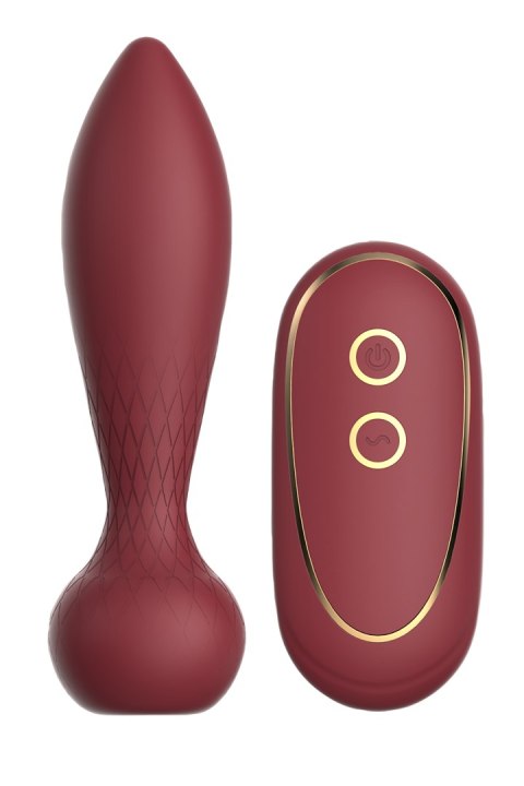 Wibrujący korek analny silikonowy Romance Romy bordowy z pilotem USB Dream Toys