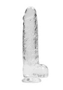 Dildo realistyczne z jądrami RealRock transparentne 23 cm RealRock