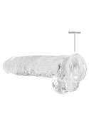 Dildo realistyczne z jądrami RealRock transparentne 23 cm RealRock